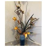 D - DECORATIVE CERAMIC VASE WITH FAUX FLOWERS (D1)