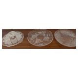 D - THREE GLASS PLATTERS (G11)