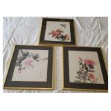 D - THREE PIECES FRAMED ART 14X13"EA (R18)