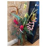 D - DECORATIVE VASE WITH FAUX FLOWERS (D85)