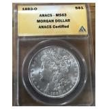 1883-O MORGAN SILVER DOLLAR MS63