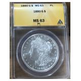 1800-O MORGAN SILVER DOLLAR MS63