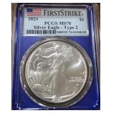 2021 SILVER AMERICAN EAGLE MS70