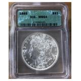1885 MORGAN SILVER DOLLAR MS64