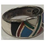 STERLING SILVER TURQUOISE RING SIZE 9 10.2 GRS
