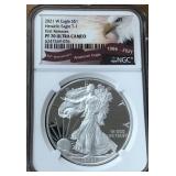 2021 SILVER AMERICAN EAGLE PF70 ULTRA CAMEO
