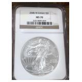 2008 SILVER AMERICAN EAGLE MS70