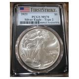 2021 SILVER AMERICAN EAGLE MS70