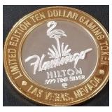 FLAMINGO - .999 FINE SILVER GAMING TOKEN (551 B9)