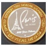 PARIS LV - .999 FINE SILVER GAMING TOKEN (551 A4)