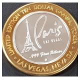 PARIS LV - .999 FINE SILVER GAMING TOKEN (551 A8)