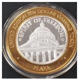 PLAZA - .999 FINE SILVER GAMING TOKEN (551 B19)
