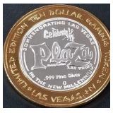 PLAZA - .999 FINE SILVER GAMING TOKEN (551 B43)