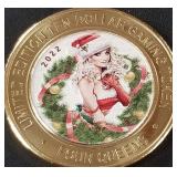 FOUR QUEENS $10 .999 SILVER GAMING TOKEN (658  W)