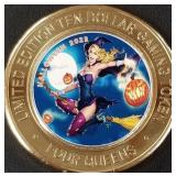 FOUR QUEENS $10 .999 SILVER GAMING TOKEN (658 S)