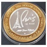 PARIS LV - .999 FINE SILVER GAMING TOKEN (551 A3)