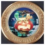 FOUR QUEENS $10 .999 SILVER GAMING TOKEN (658 R)