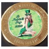 FOUR QUEENS $10 .999 SILVER GAMING TOKEN (658  AB)