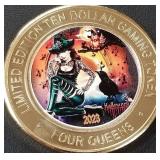FOUR QUEENS .999 SILVER GAMING TOKEN (658 AN)