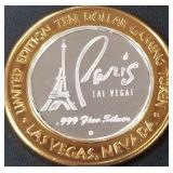 PARIS LV - .999 FINE SILVER GAMING TOKEN (551 A1)