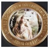 FOUR QUEENS $10 .999 SILVER GAMING TOKEN (658  T)