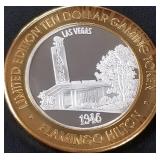 FLAMINGO - .999 FINE SILVER GAMING TOKEN (551 B3)