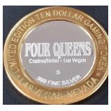 4 QUEENS CASINO .999 FINE SILVER TOKEN (551 C56)