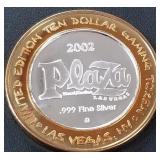 PLAZA - .999 FINE SILVER GAMING TOKEN (551 B35)