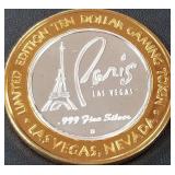PARIS LV - .999 FINE SILVER GAMING TOKEN (551 A7)
