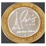 PARIS LV - .999 FINE SILVER GAMING TOKEN (551 A6)