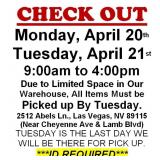 AUCTION PICK UP DAYS & HOURS