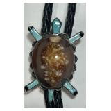 STERLING SILVER BOLO TIE COWRIE SHELL TURTLE