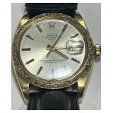 AUTHENTIC MENS ROLEX 14K WATCH WITH  DIAMONDS