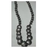 STERLING SILVER GRADUATED BEADS NECKLACE 68 GRS