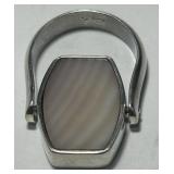 STERLING SILVER REVERSIBLE BLACK AND WHITE RING