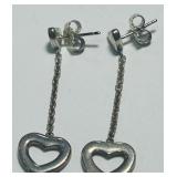 STERLING SILVER HEART EARRINGS
