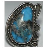 STERLING SILVER TURQUOISE RING 8.7 GRS