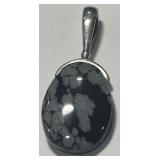 STERLING SILVER OBSIDIAN PENDANT 6.3 GRS