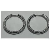 D. YURMAN DIAMOND S.S HOOP EARRINGS 6.3 GRS
