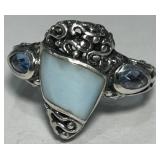 RETIRED MARAHLAGO LARIMAR TOPAZ STERLING SILVER