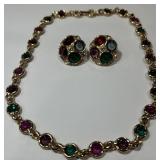 VINTAGE MULTI COLOR SWAROVSKI GOLDTONE