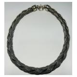 VINTAGE STERLING SILVER WOVEN BRAIDED NECKLACE