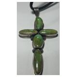 ROIE JACQUE STERLING SILVER TURQUOISE CROSS