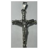 VINTAGE STERLING SILVER BAMBOO CROSS 15 GRS