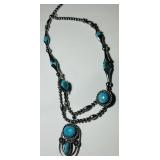 VINTAGE NAVAJO TURQUOISE NECKLACE  56 GRS