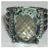 D. YURMAN PETITE WHEATON RING PRASIOLITE GEMSTONE