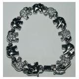 VINTAGE PAJ STERLING ELEPHANT LINK BRACELET 18.5 G