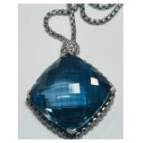D YURMAN BLUE TOPAZ /DIAMOND PENDANT