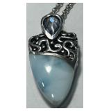 RETIRED MARAHLAGO STERLING SILVER LARIMAR TOPAZ