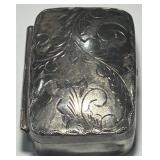 ANTIQUE STER;ING SILVER ENGRAVED SNUFF PILL BOX